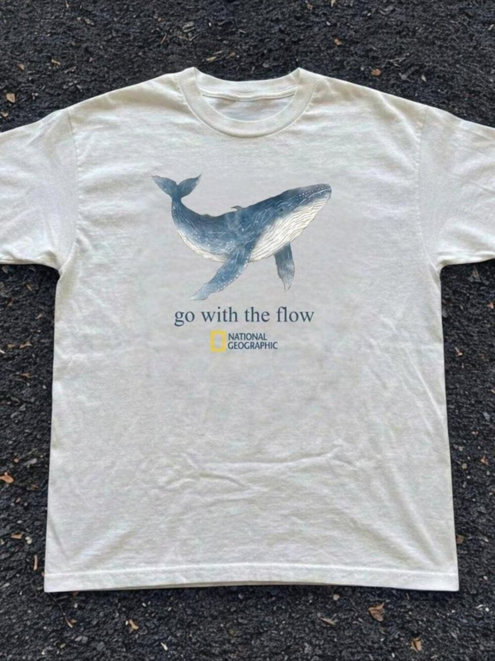 National Geographic blue whale white t-shirt